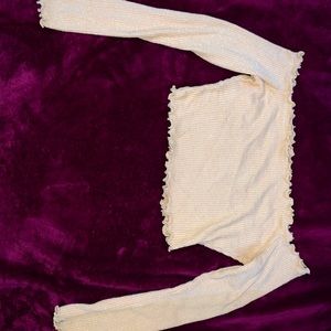 Better Be mustard yellow off the shoulder crop